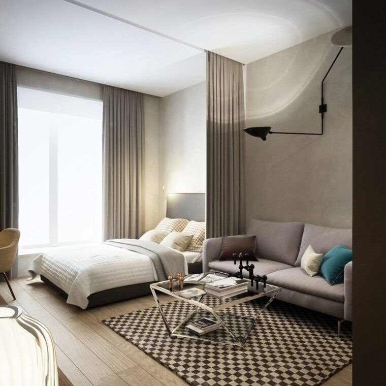Дизайн гостиной-спальни до 18 кв. м: варианты меблировки, идеи зонирования, советы по оформлению