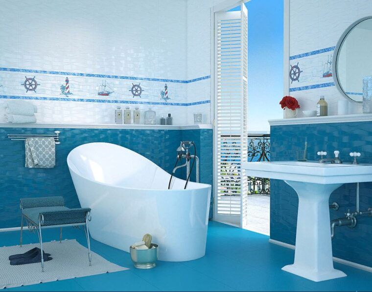 Дизайн ванной в морском стиле: тонкости дизайна для любой площади
